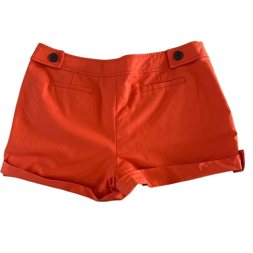 Derek Lam 10 Crosby Orange Cotton Blend Cuffed Shorts Womens‎ Size 10 Chic